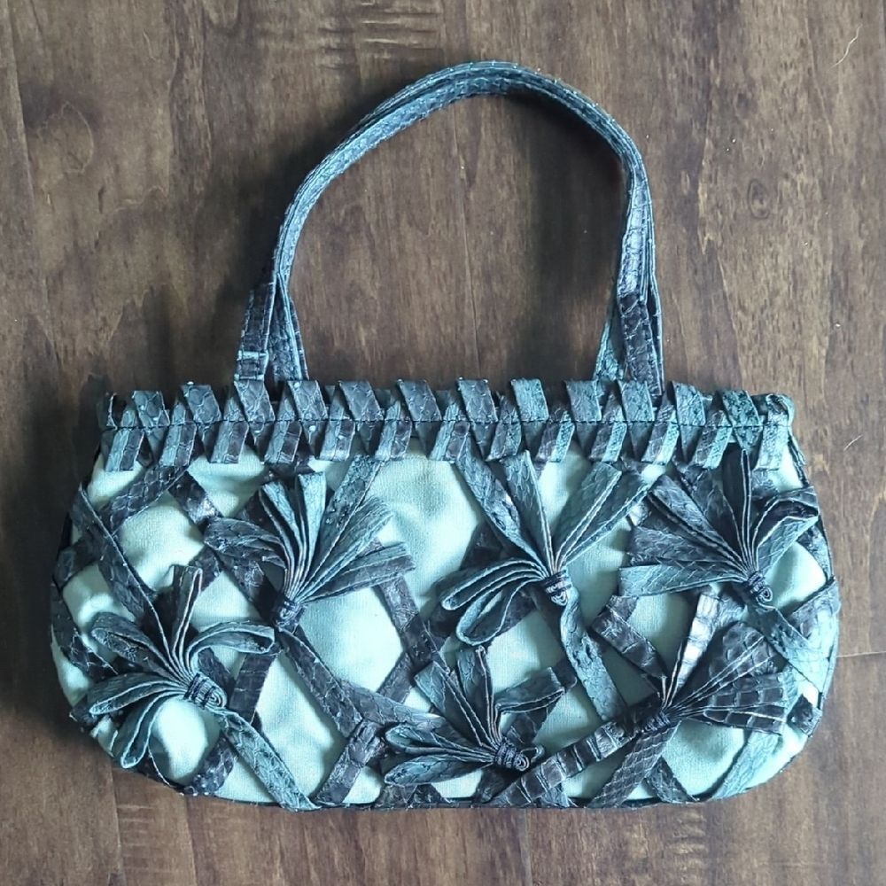 David & Scott Art Deco Leather Detail Purse